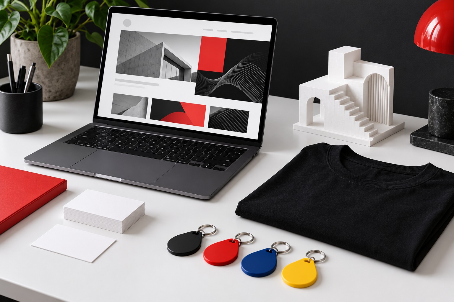 Gestaltungsidee: Webdesign, Werbematerialien und 3D-Produkte
